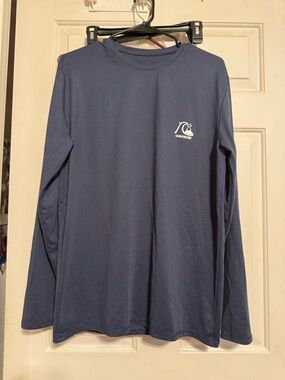Quiksilver Navy Long Sleeve Performance Shirt with Small Chest Logo 4/26/5